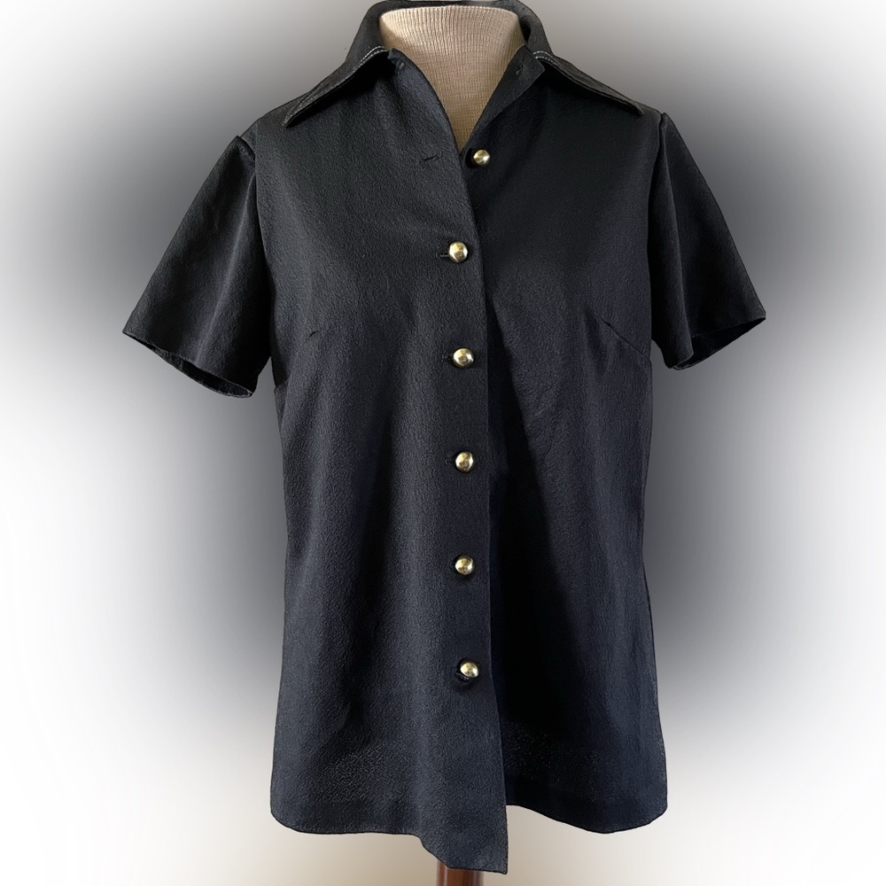 Linda Originals vintage black blouse